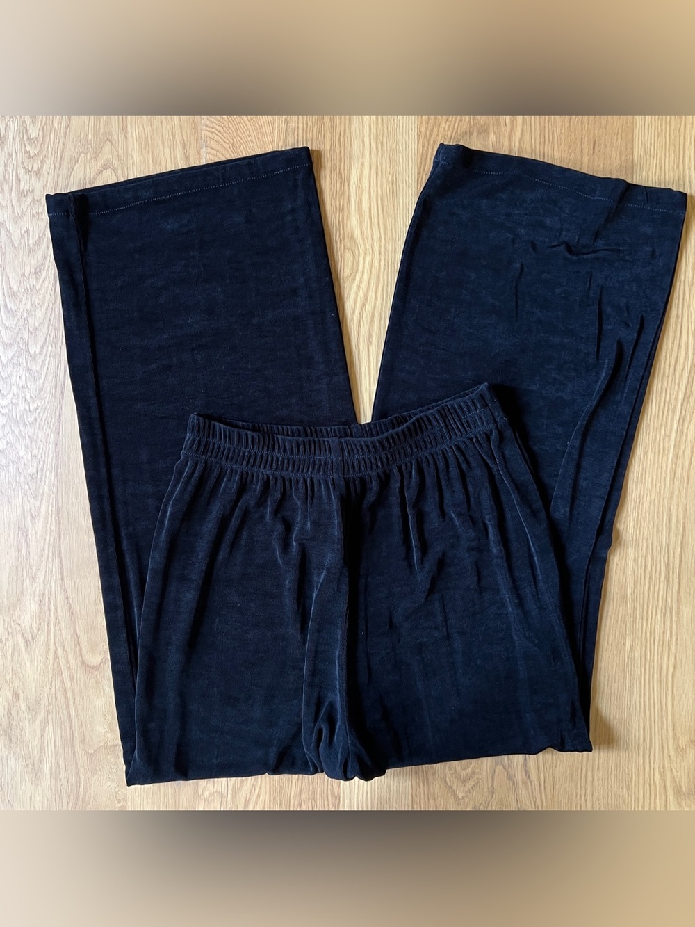 Vtg 80s 90s A Touch Of Class Acetate Spandex Slinky Black Pants - Size S/M